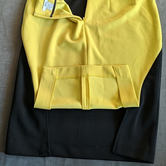 Black and yellow color block pencil skirr - Picture 4 of 4